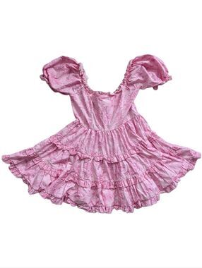 Sugar Thrillz Dolls Kill Pink Wink For Me Babydoll Floral Ruffled Mini Dress XS